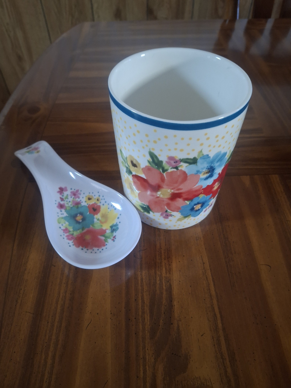 Pioneer Woman Utensil Holder and Melamine Spoon Rest - Multicolor - Picture 2 of 4